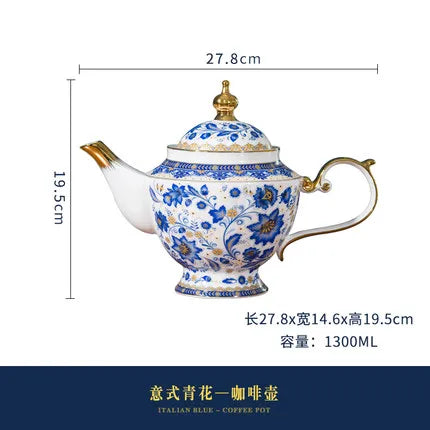 English Bone China Coffee Cup Set European tea set ceramic afternoon flower tea cup plate Italian black tea home American