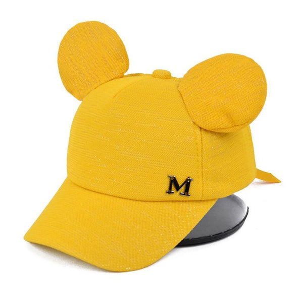 Luxury Modern Shiny Kids Baby Hat With Ear Letter Summer Baby Girl Boy Sun Hat Baseball Caps Cotton For Kids