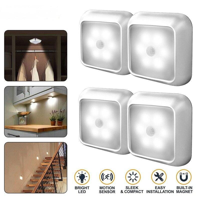 STEVVEX Wireless LED Pair Lamps with Motion sensor night lights lamp bedroom water closet Cabinet Corridor  Stairwell  Entrance battery lights