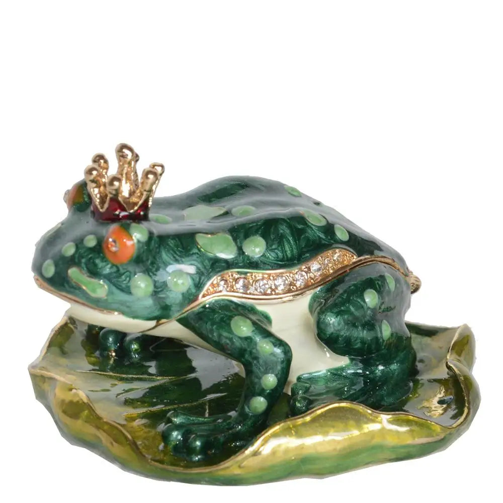 Frog Trinket Box, Metal Alloy Plated Jewelry Holder, Ornaments, Home Decor Gift