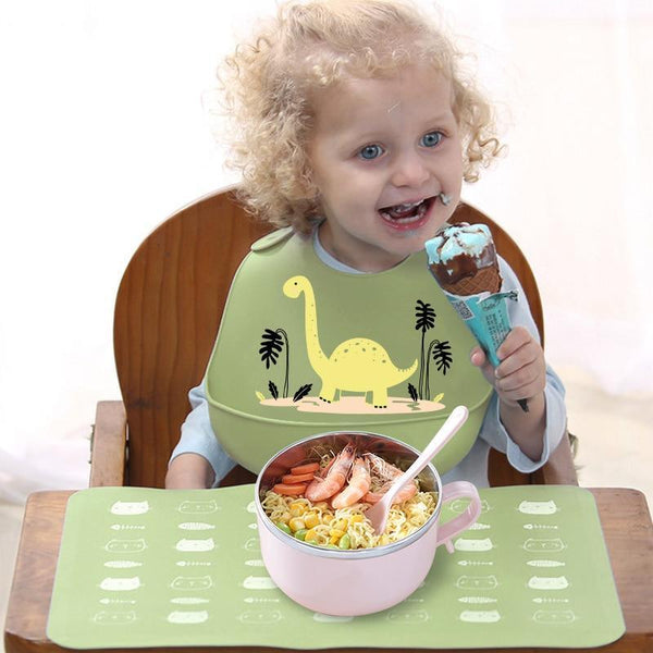 Adjustable Oil-proof  Food Grade Silicone Drool bib Soft And Comfortable Saliva Towel Lunch Baby Bib For Babies and Kids