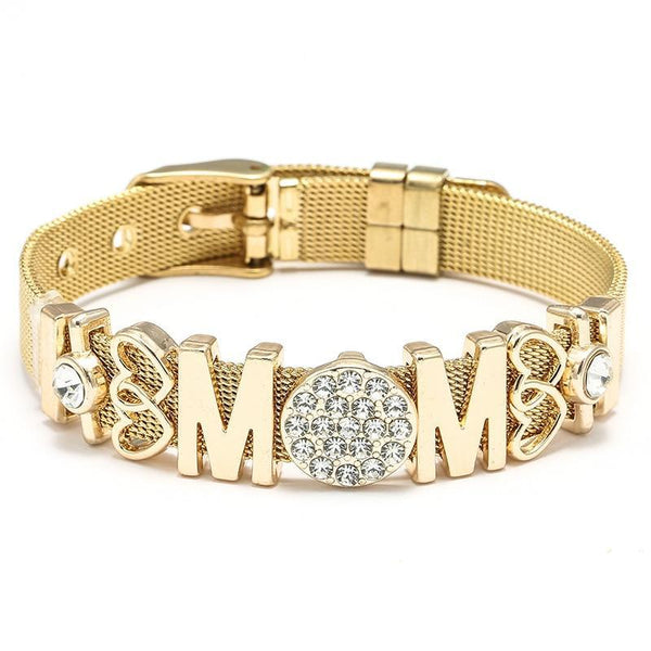 Fashion Stainless Steel Woman and Men Bracelet Mesh Bracelet Set Crystal Heart Anchor Charm Fine Bracelet Bangle For Female Lover