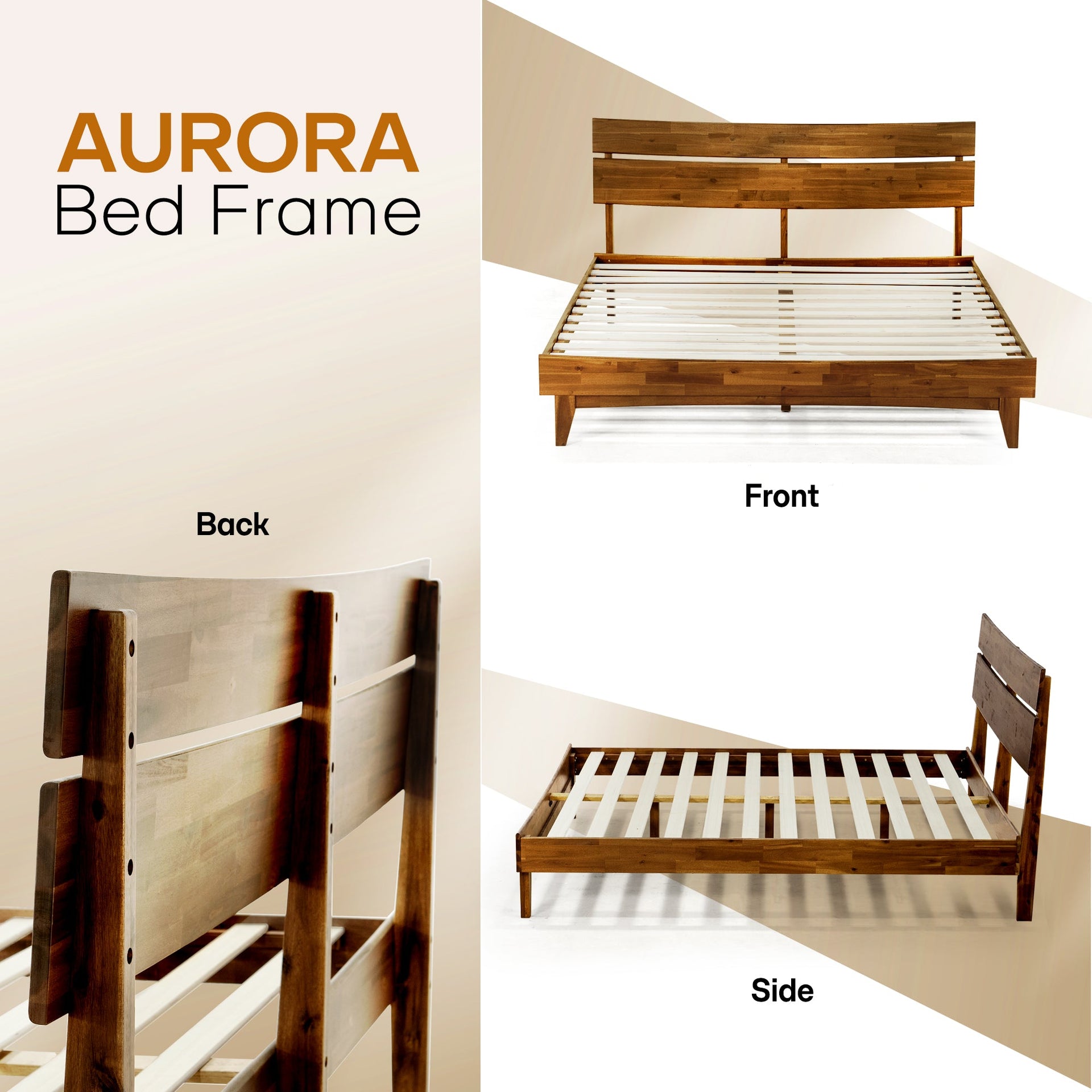 Acacia Aurora Solid Wood Bed Frame