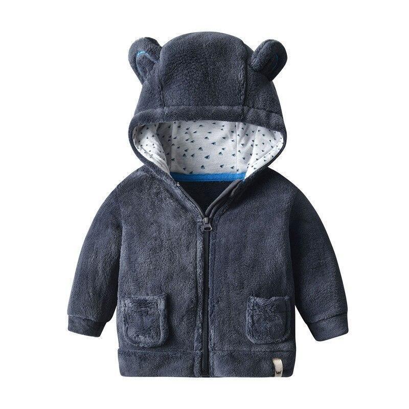 Newborn Baby Boys and Girls Jacket Autumn Winter Infant Cartoon Hooded Fleece Coat Warm Teddy Kids First Birthday Outfits 18 Months Jacket