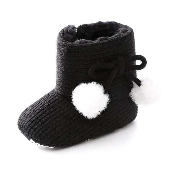 Cute Baby Infants Shoes Dot Knitting Boots Casual Non-slip Soft Soled Walking Shoes