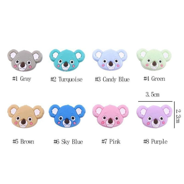 5PCS/SET  Silicone Animal Beads BPA Free Baby Teething Beads Toy For Pacifier Clips New Born Silicone Rodent Tiny Rod Baby Teether For Baby Kids