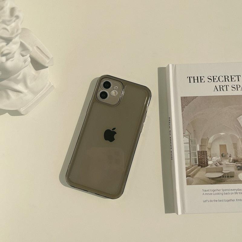 Transparent Soft Silicone Bumper Protection Retro Color Transparent Shockproof Phone Case New Silicone Phone Case Cover For Iphone 7 8 Plus 11 12 Mini 13 Pro Max X Xr Xs Max Shockproof