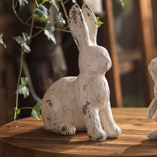 Rustic White Bunny Figurine VagabondVintage