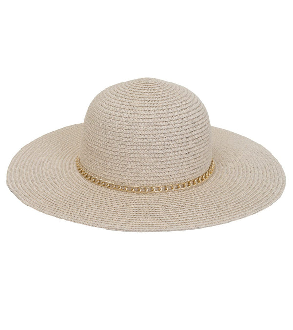 Magid Chain Link Brim Straw Floppy Sun Hat