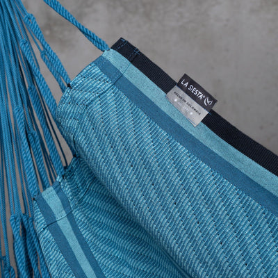 Cumbia Organic Blue Zebra - Organic Cotton Comfort Hammock Chair