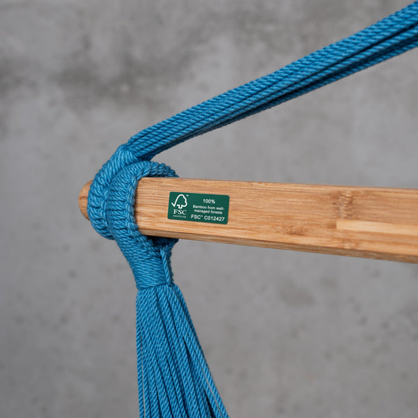 Habana Blue Zebra - Organic Cotton Comfort Hammock Chair LA SIESTA