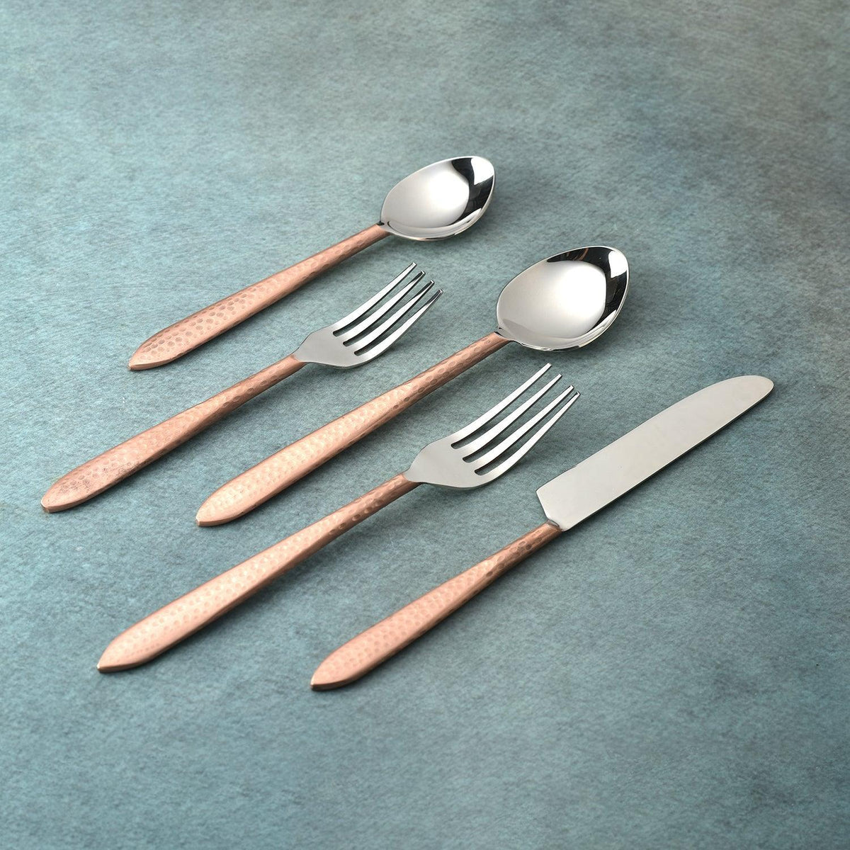 Crimson Hammered Flatware, 5- Pc. Place Setting