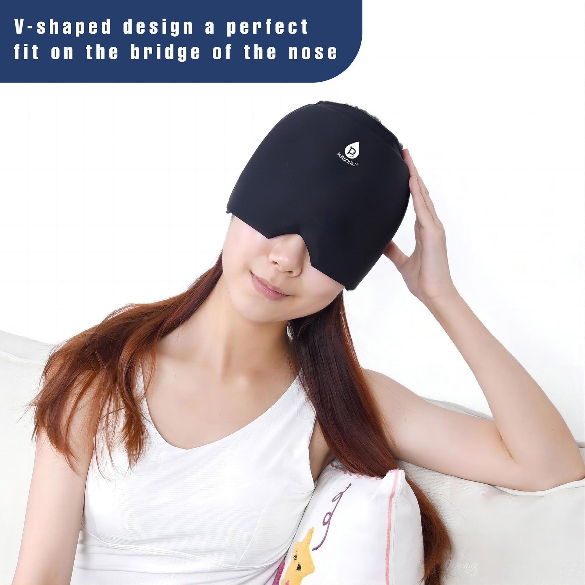 Pursonic LED Red Light Therapy Panel & Reusable Hot and Cold Gel Ice Head Wrap