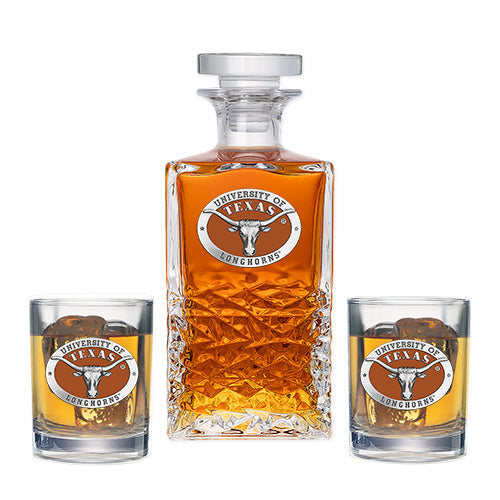 University of Texas at Austin Heritage Decanter with 2 Glasses