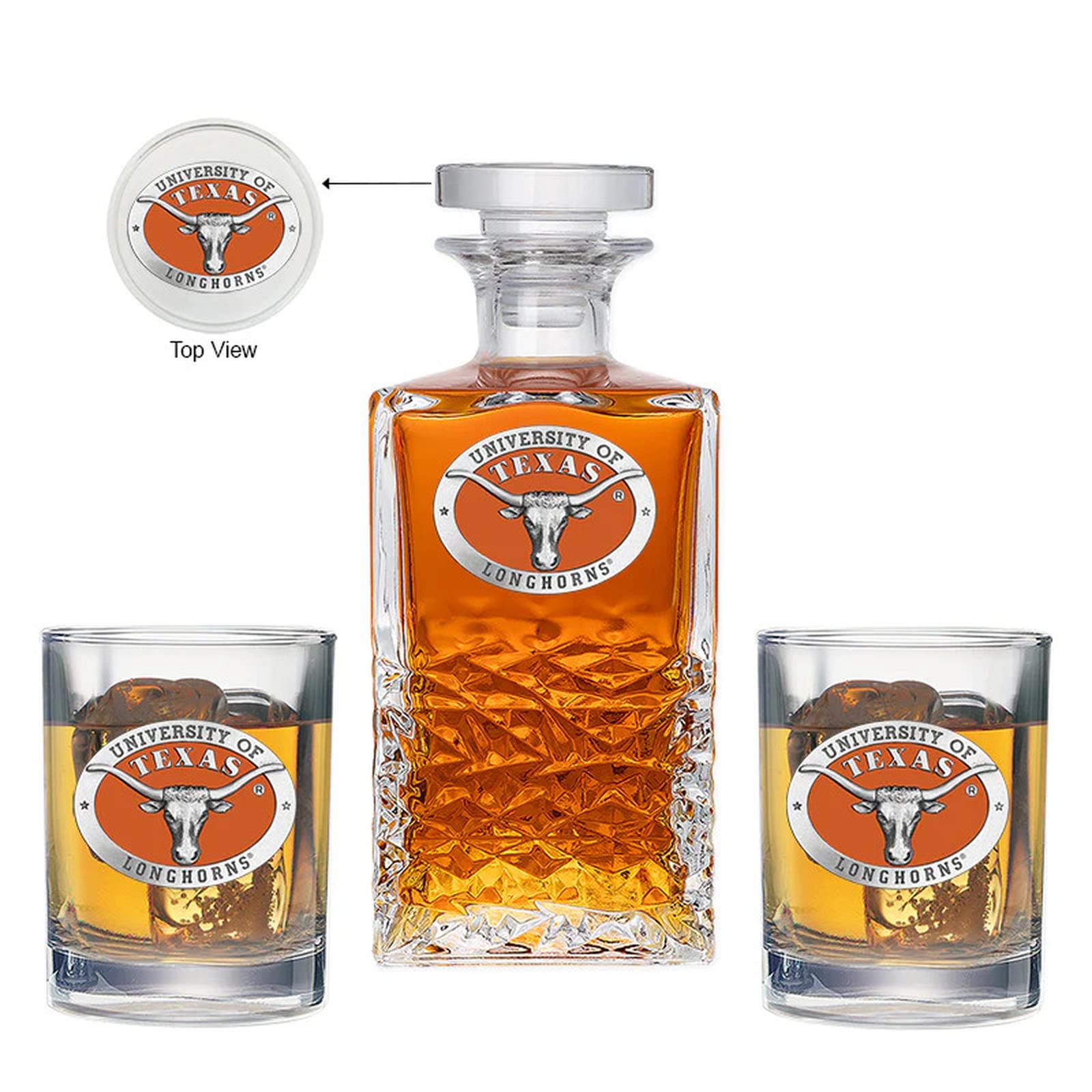 University of Texas at Austin Heritage Decanter with 2 Glasses