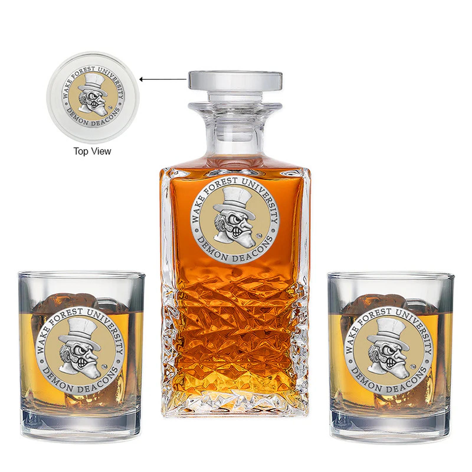 Wake Forest University Heritage Decanter with 2 Glasses