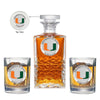 University of Miami Heritage Decanter with 2 Glasses