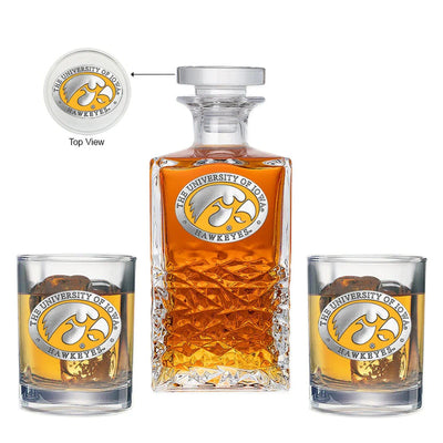 The University of Iowa Heritage Decanter with 2 Glasses