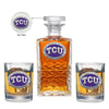 Texas Christian University Heritage Decanter with 2 Glasses