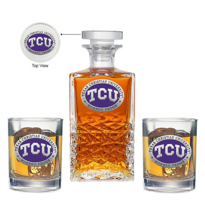 Texas Christian University Heritage Decanter with 2 Glasses
