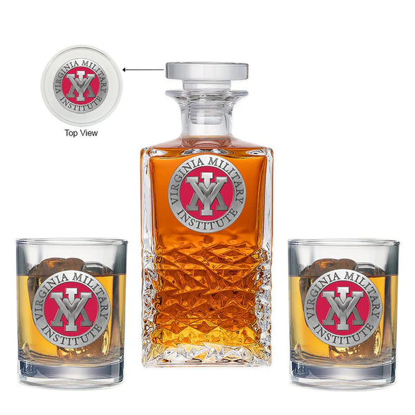 Virginia Military Institute Heritage Decanter with 2 Glasses