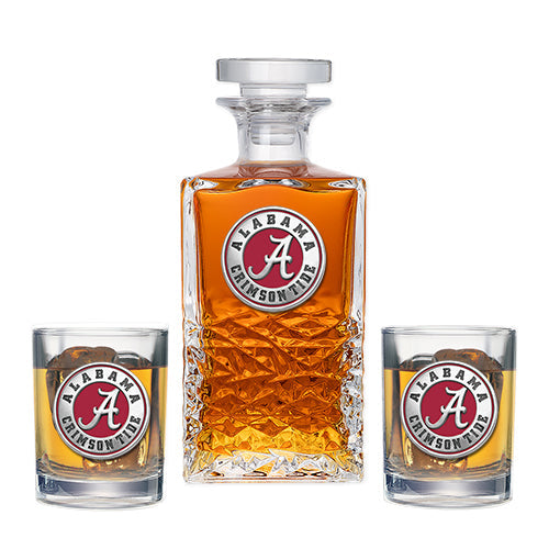 University of Alabama Heritage Decanter with 2 Glasses