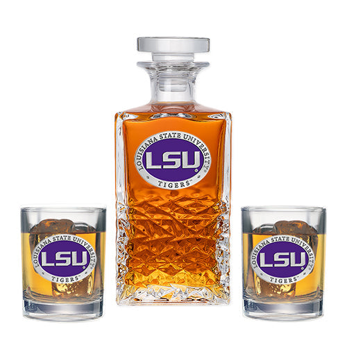Louisiana State University Heritage Decanter with 2 Glasses