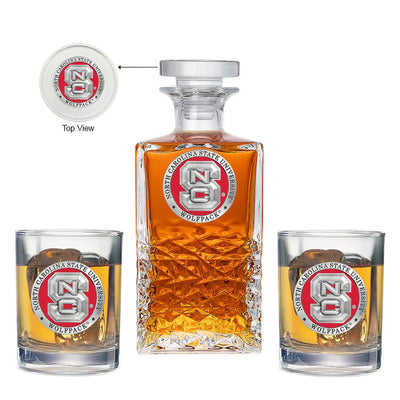 North Carolina State University Heritage Decanter with 2 Glasses