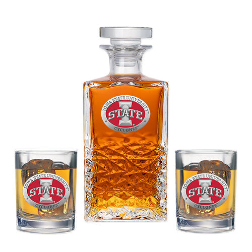 Iowa State University Heritage Decanter with 2 Glasses