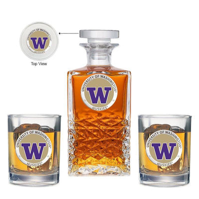 University of Washington Heritage Decanter with 2 Glasses