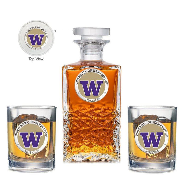 University of Washington Heritage Decanter with 2 Glasses