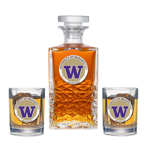 University of Washington Heritage Decanter with 2 Glasses