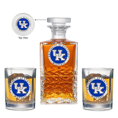 University of Kentucky UK Logo Heritage Decanter with 2 Glasses