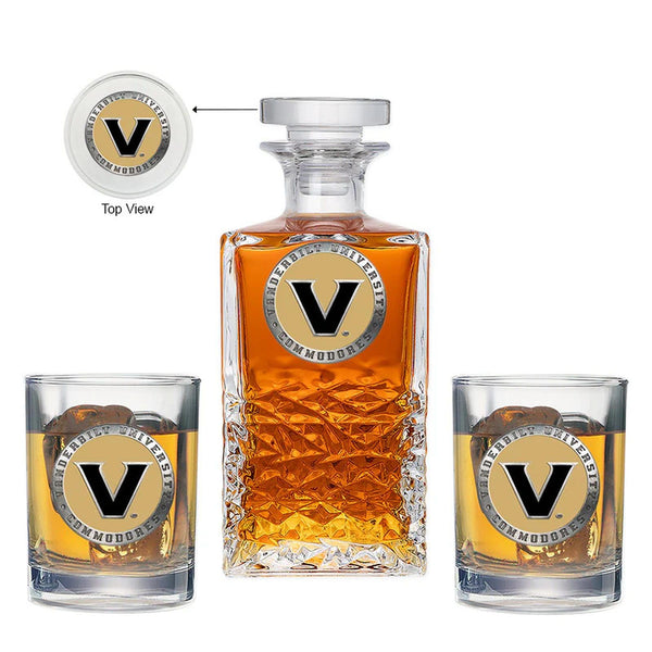 Vanderbilt University Heritage Decanter with 2 Glasses