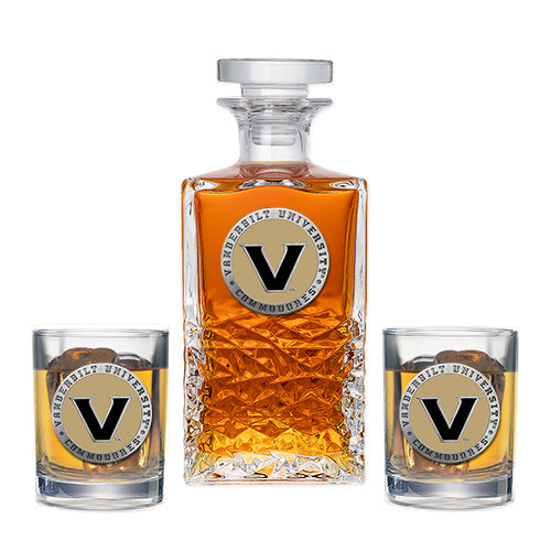 Vanderbilt University Heritage Decanter with 2 Glasses
