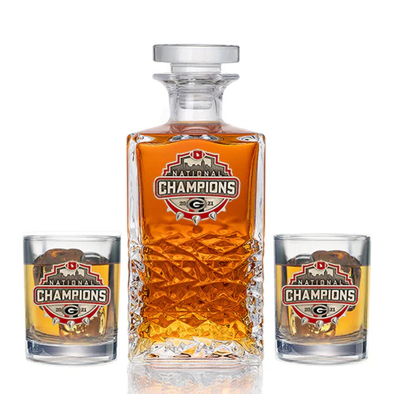 2021 Georgia Football Championship Heritage Decanter with 2 Glasses