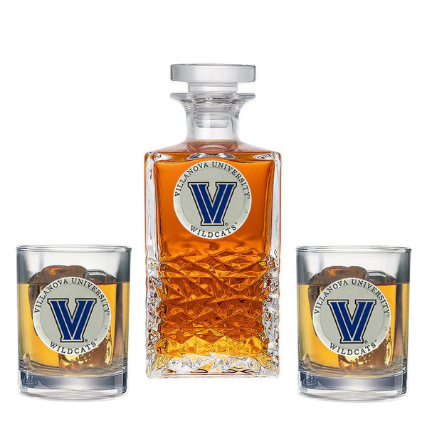 Villanova University Heritage Decanter with 2 Glasses