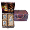 West Virginia University Heritage Decanter and 2 Glasses with Chest Box