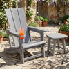 HDPE Outdoor Adirondack Chairs with Cup Holder-Gray
