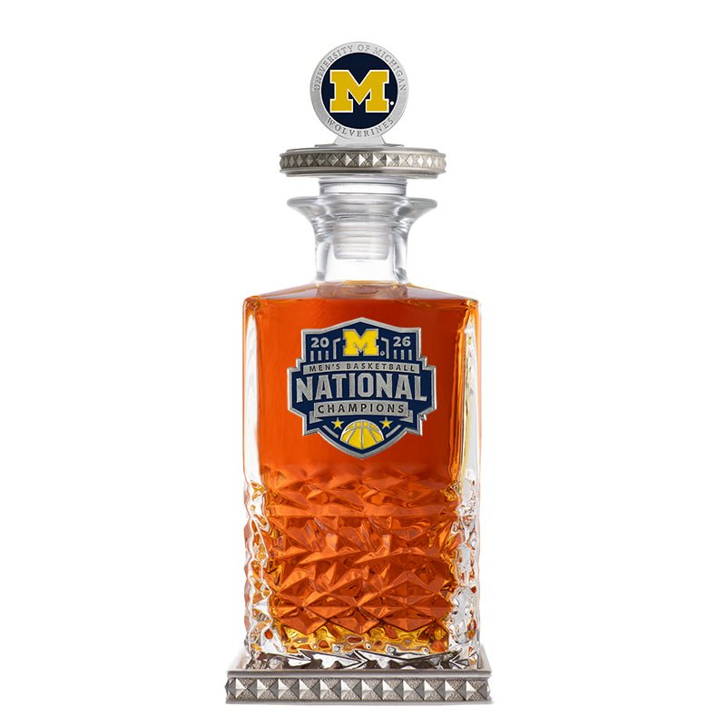 2026 Michigan Basketball Championship Heritage Decanter w/ 3D Top-Diamond Accents