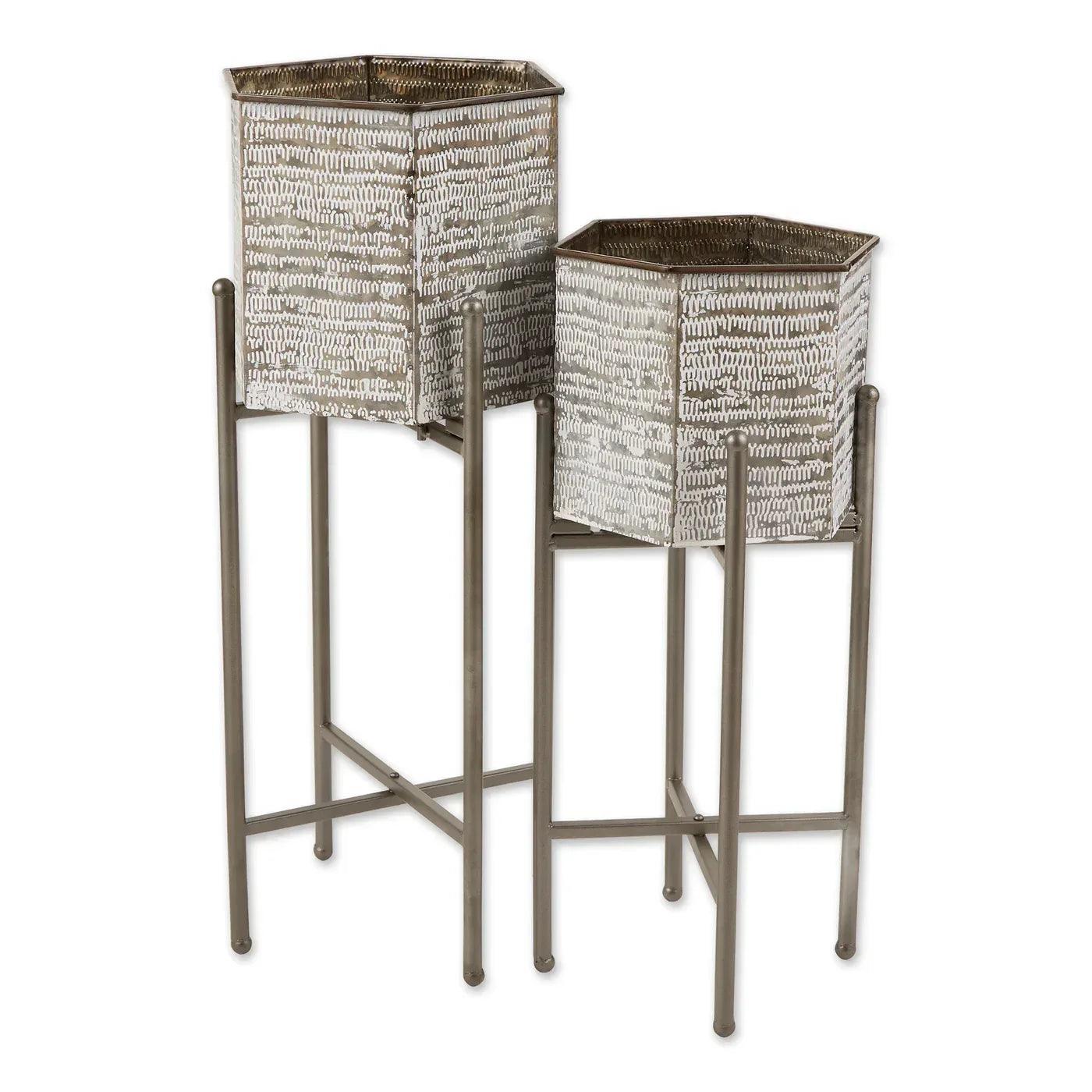 HEXAGON BUCKET PLANT STAND SET/2 - Gifts for You 'n Me