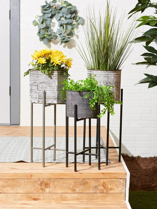 HEXAGON BUCKET PLANT STAND SET/2 - Gifts for You 'n Me