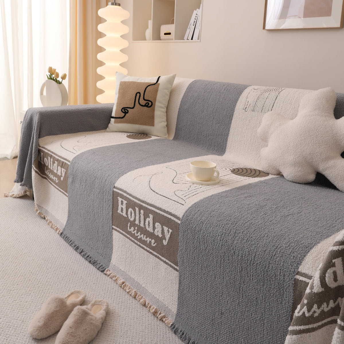 Luxury Cozy Cotton Sofa Blanket Cover Furniture Slipcovers for Most Shape Sofas