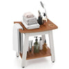 HIPS Shower Bench Seat with Handle Shower Head-Brown & White - Brown & White