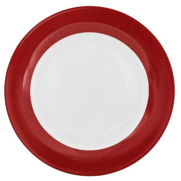 Dinnerware 12 Piece Rimmed Porcelain - Rouge - Gifts for You 'n Me