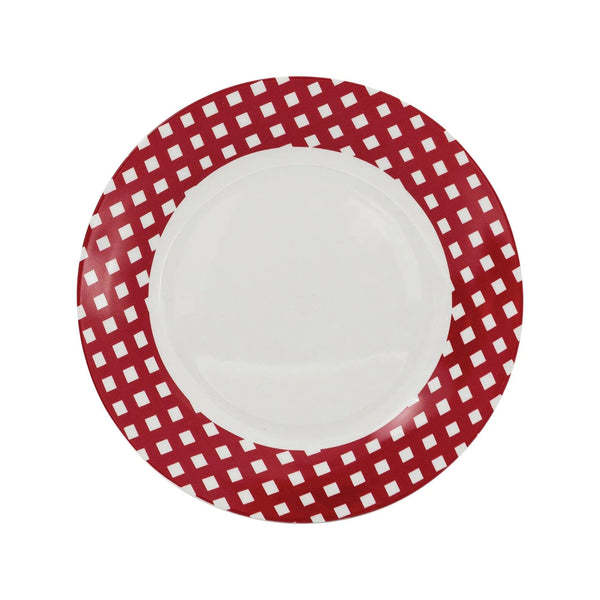 Dinnerware 12 Piece Rimmed Porcelain - Rouge - Gifts for You 'n Me