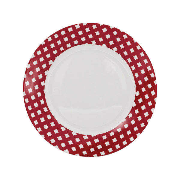 Dinnerware 12 Piece Rimmed Porcelain - Rouge