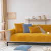 Luxury Sherpa Fleece Solid Sofa Cover, Thickened Plush Non Slip Couch Topper - Yellow / 70x70cm (27.5" x 27.5")