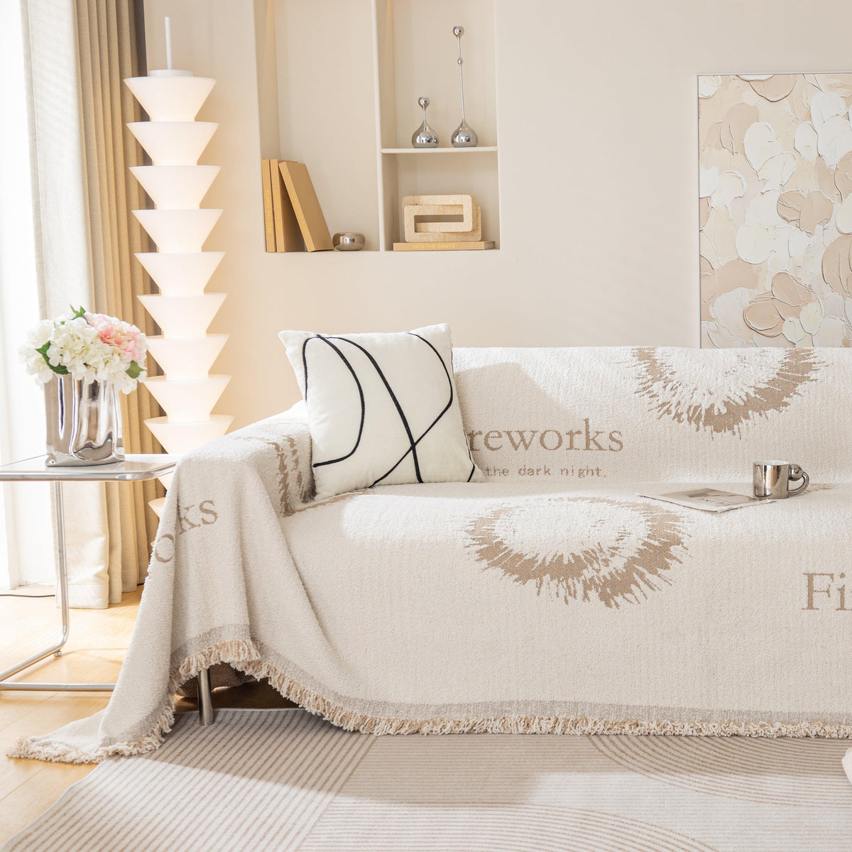 Fireworks Reversible Couch Cover Blankets Furniture Covers Washable Sectional Couch Covers