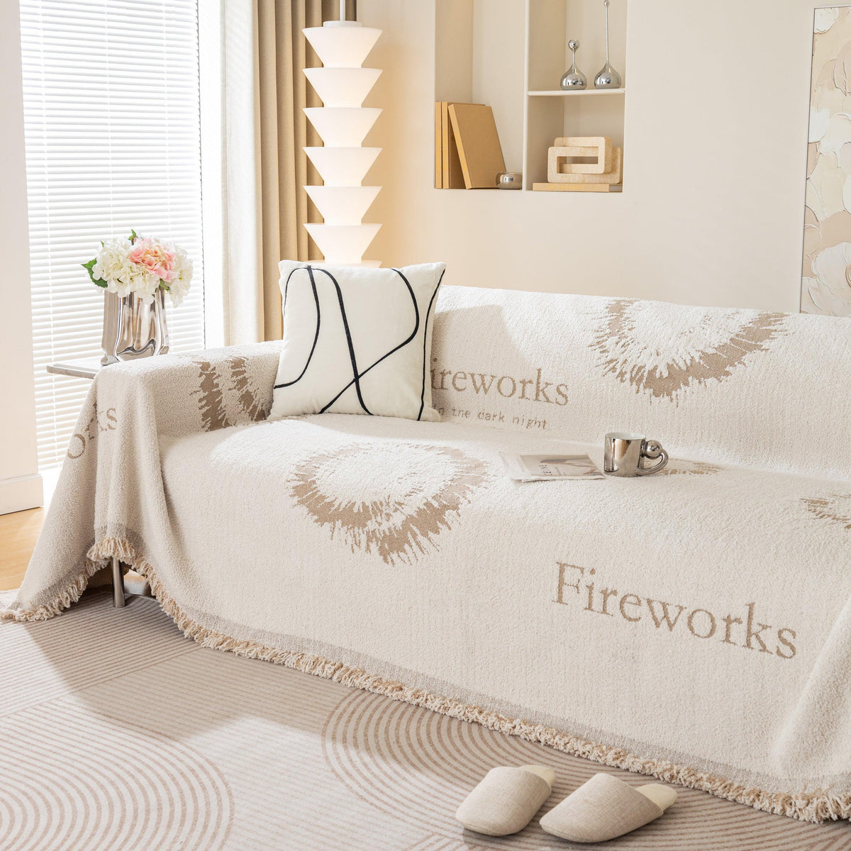 Fireworks Reversible Couch Cover Blankets Furniture Covers Washable Sectional Couch Covers
